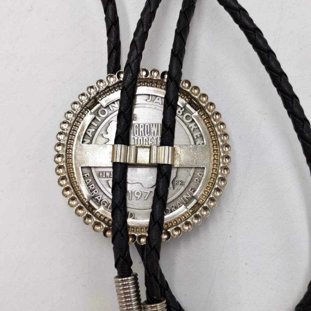 1973 National Scout Jamboree Silver BSA Braided Necklace Adjustable 16" NEW - Picture 3 of 5